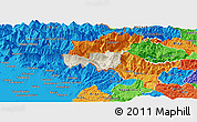 Shaded Relief Panoramic Map of Kobarid, political outside