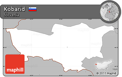 Gray Simple Map of Kobarid