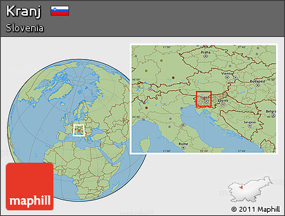 Savanna Style Location Map of Kranj