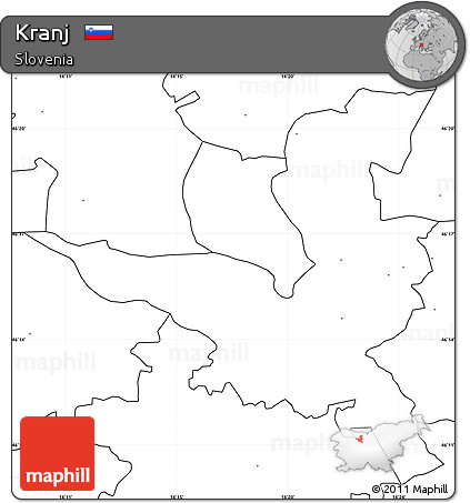 Blank Simple Map of Kranj, no labels