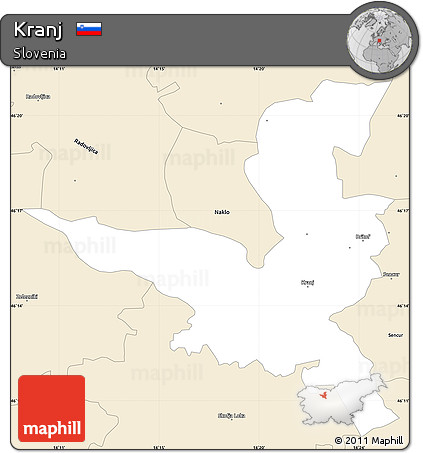 Classic Style Simple Map of Kranj