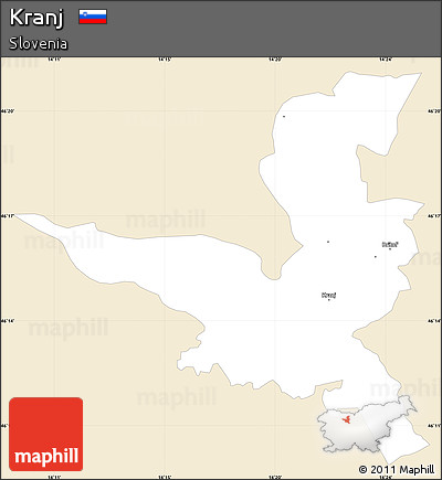 Classic Style Simple Map of Kranj, single color outside