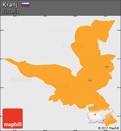 Political Simple Map of Kranj, single color outside