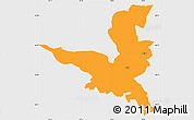 Political Simple Map of Kranj, single color outside