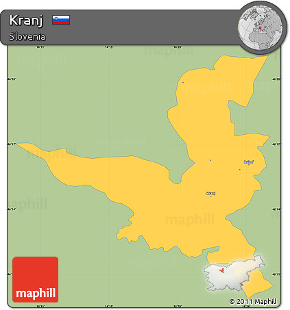 Savanna Style Simple Map of Kranj, single color outside