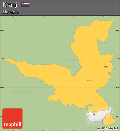 Savanna Style Simple Map of Kranj, single color outside