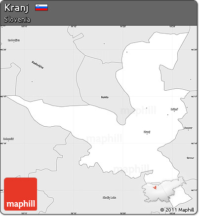 Silver Style Simple Map of Kranj