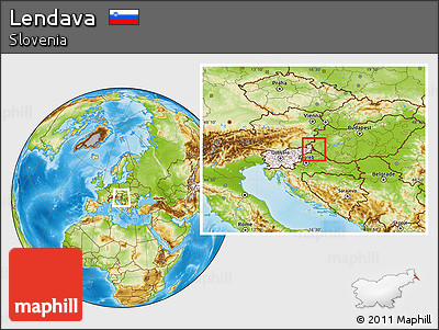 Physical Location Map of Lendava, highlighted country