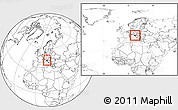 Blank Location Map of Slovenia, within the entire continent