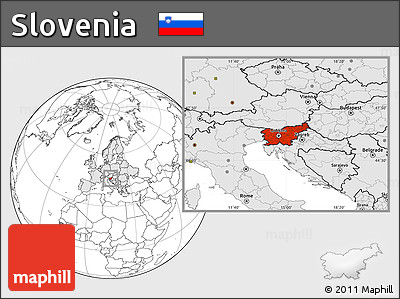 Blank Location Map of Slovenia, highlighted continent