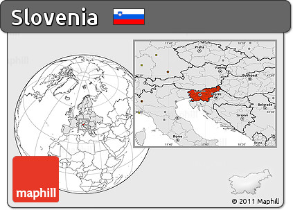 Blank Location Map of Slovenia, highlighted continent