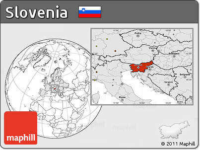 Blank Location Map of Slovenia, highlighted continent