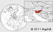 Blank Location Map of Slovenia, highlighted continent