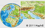 Blank Location Map of Slovenia, physical outside