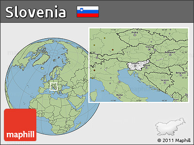 Blank Location Map of Slovenia, savanna style outside