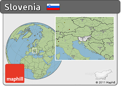 Blank Location Map of Slovenia, savanna style outside