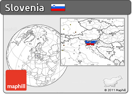 Flag Location Map of Slovenia, blank outside