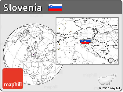 Flag Location Map of Slovenia, blank outside