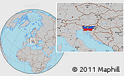 Flag Location Map of Slovenia, gray outside