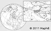 Gray Location Map of Slovenia, blank outside, hill shading inside