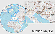 Gray Location Map of Slovenia, lighten, semi-desaturated, land only