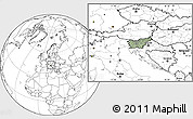 Savanna Style Location Map of Slovenia, blank outside, hill shading inside