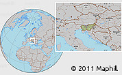 Savanna Style Location Map of Slovenia, gray outside