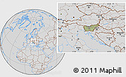 Savanna Style Location Map of Slovenia, lighten, desaturated