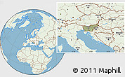 Savanna Style Location Map of Slovenia, lighten, land only