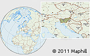 Savanna Style Location Map of Slovenia, lighten