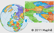 Savanna Style Location Map of Slovenia, political outside