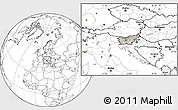 Shaded Relief Location Map of Slovenia, blank outside