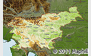 Physical Map of Slovenia, darken, land only