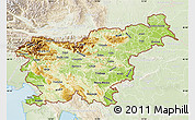 Physical Map of Slovenia, lighten, land only