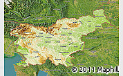 Physical Map of Slovenia, satellite outside