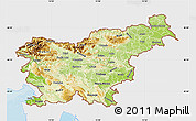 Physical Map of Slovenia, single color outside, bathymetry sea, shaded relief sea