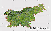 Satellite Map of Slovenia, cropped outside