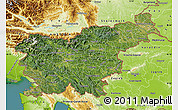 Satellite Map of Slovenia, physical outside, satellite sea