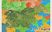 Satellite Map of Slovenia, political outside, satellite sea