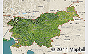 Satellite Map of Slovenia, shaded relief outside, satellite sea