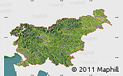 Satellite Map of Slovenia, single color outside