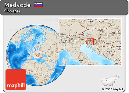 Shaded Relief Location Map of Medvode