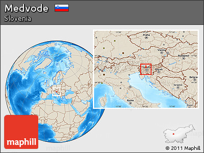 Shaded Relief Location Map of Medvode