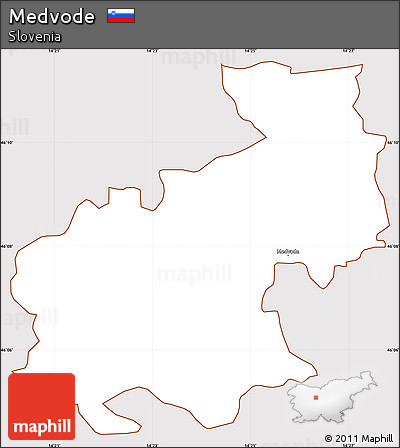 Classic Style Simple Map of Medvode, cropped outside
