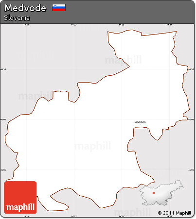 Classic Style Simple Map of Medvode, cropped outside