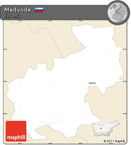 Classic Style Simple Map of Medvode