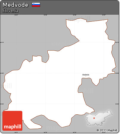 Gray Simple Map of Medvode, cropped outside