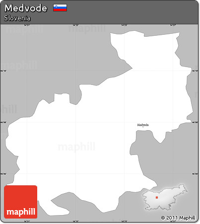 Gray Simple Map of Medvode, single color outside