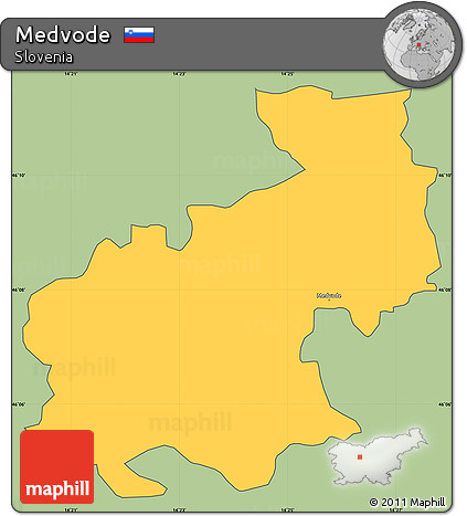 Savanna Style Simple Map of Medvode, cropped outside