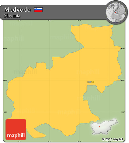 Savanna Style Simple Map of Medvode, single color outside